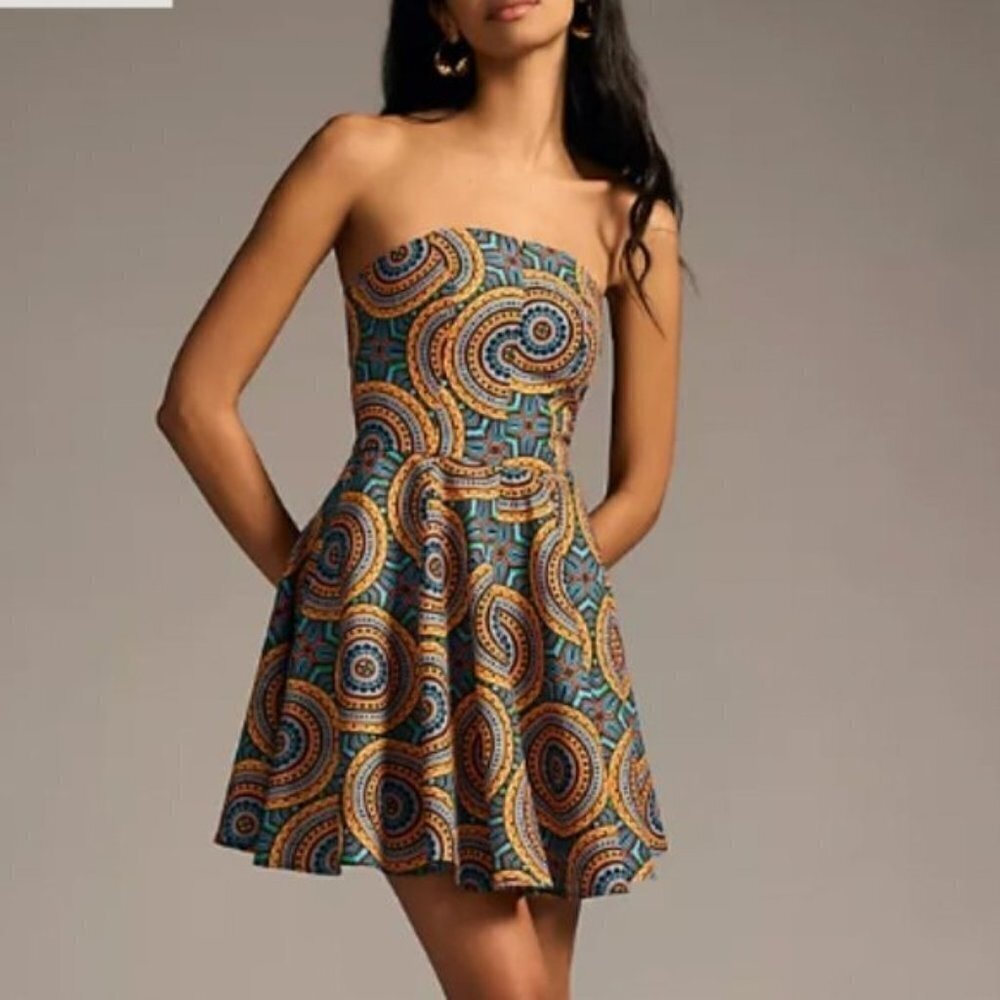 Anthropologie‎ Kahindo Strapless A-Line Dress - Size XL